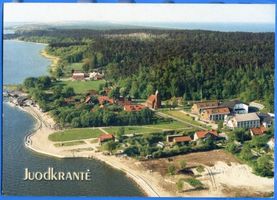 Schwarzort, Kreis Memel Schwarzort, Ortsansicht, Luftbild 