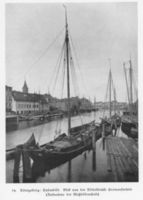 Königsberg (Pr.), Stadtkreis Königsberg Königsberg (Pr.), Hafenbild, Blick von der Köttelbrücke III stromaufwärts Königsberg, Innerer Hafen (Alter Hafen östlich der alten Eisenbahnbrücke)