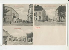 , Soldau, Poststraße mit Post, 2x Bahnhofstraße Зольдау, Постштрассе с почтой, 2 снимка Банхофштрассе