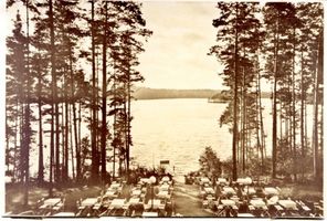  Niedersee, Kurhaus Rudczanny, Blick von der Terrasse IX Masurische Seen