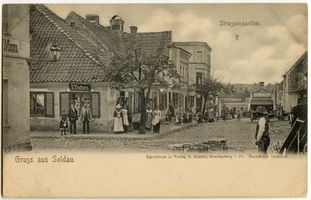 Soldau, Kreis Neidenburg Soldau, Straßenpartie Зольдау, уголок улицы