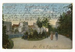 Königsberg (Pr.), Stadtkreis Königsberg Schlossteichpromenade Königsberg (Pr.), Schloßteichpromenade mit Bogenschütze Königsberg, Schloßteich