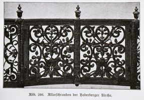 Königsberg (Pr.), Stadtkreis Königsberg Brandenburger Tor Straße 21 Königsberg (Pr.), Haberberger Kirche, Altarschranken Königsberg, Stadtteil Haberberg (südlich des Alten Pregels)