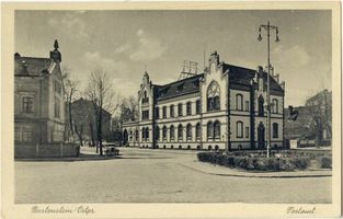 , Bartenstein, Bahnhofstraße mit Postamt II 