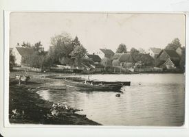 Soldau, Kreis Neidenburg Soldau (??), Unbekannte Ansicht mit Fluss Зольдау (??), неизвестный вид с рекой
