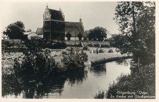 Gilgenburg, Kreis Osterode Gilgenburg, Evangelische Kirche und Glockenturm III Гильгенбург, евангелическая церковь и колокольня, III