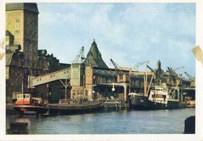 Königsberg (Pr.), Stadtkreis Königsberg Königsberg (Pr.), Hafenbild, Werfthalle Königsberg, Innerer Hafen (Alter Hafen östlich der alten Eisenbahnbrücke)