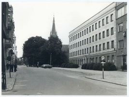 Allenstein, Stadtkreis Allenstein Kopernikusstraße Allenstein, Kopernikusstraße mit Herz Jesu Kirche Алленштайн, Коперникусштрассе с церковью Сердца Иисуса
