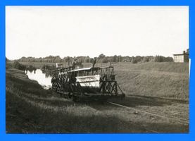 Oberlandkanal, Geneigte Ebene, Schiff beim Überfahren der Ebene Oberlandkanal