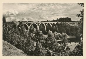 Hohenwaldeck, Kreis Goldap Makunischken, Eisenbahnbrücke über die Rominte III Макунишкен, железнодорожный мост через Роминте, III