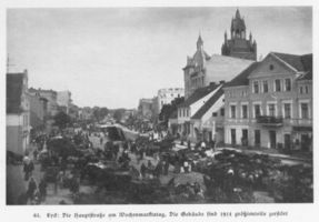 Lyck, Stadt, Kreis Lyck Lyck, Die Hauptstraße am Wochenmarktstag Лык, главная улица в день еженедельного рынка
