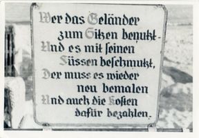 Cranz Kr. Samland, Ort, Kreis Samland Cranz Kr. Samland, Originelles Warnschild am Badestrand III 