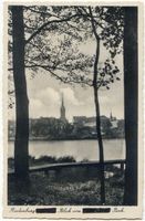 Rastenburg, Stadt, Kreis Rastenburg Rastenburg, Bick vom Park über den Oberteich Rastenburg, Oberteich