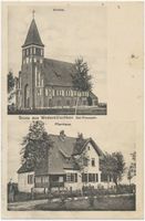 Sandkirchen, Kreis Tilsit-Ragnit Wedereitischken, Kirche und Pfarrhaus 