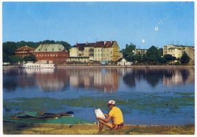 Osterode (Ostpr.), Kreis Osterode Osterode (Ostpr.), Blick auf die Stadt über den Drewenzsee XVI Osterode, Stadtmotive