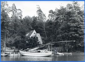 Niedersee, Kreis Sensburg Rudczanny, Ortelsburger Ruderhaus am Niedersee, Segelboot 