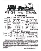 Tilsit, Stadt, Stadtkreis Tilsit Tilsit, Fahrplan der Tilsit-Insterburger Eisenbahn 