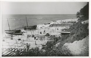 Sorgenau, Kreis Samland Sorgenau, Fischerboote am Strand 