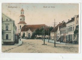 Ebenrode, Stadt, Kreis Ebenrode Stallupönen, Markt mit Kirche 