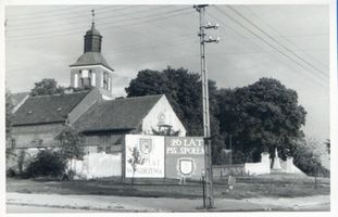Angerburg Kr. Angerburg, Stadt, Kreis Angerburg Königsberger Straße Angerburg, Königsberger Straße / Ecke Alter Markt,  Evang. Kirche Ангербург, Кёнигсбергерштрассе, угол Старого рынка, евангелическая церковь