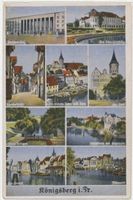 Königsberg (Pr.), Stadtkreis Königsberg Königsberg (Pr.), Ansichtskarte mit 9 Ansichten - coloriert Кёнигсберг (Пр.), открытка с 9 видами — раскрашенная