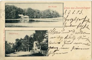 Löwenhagen, Ort, Kreis Samland Löwenhagen, Am Walde und Dorfstrasse 