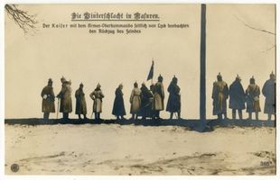  Masuren, Winterschlacht bei Lyck, Der Kaiser beobachtet den Rückzug des  Feindes  Erster Weltkrieg