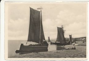 Pillkoppen, Kreis Samland Pillkoppen, Fischerkähne im Hafen, II Пилькоппен, рыбацкие лодки в порту, II