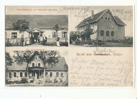 Gertlauken, Kreis Labiau Gertlauken, Gerschäftshaus Hermann Gawehns, Schule, Kgl. Oberförsterei 