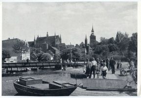 Frauenburg, Kreis Braunsberg Frauenburg, Blick auf die Stadt und den Hafen II 