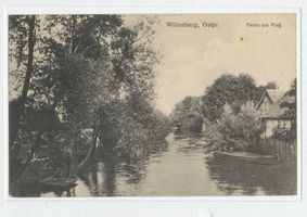 Willenberg Kr. Ortelsburg, Stadt, Kreis Ortelsburg Willenberg Kr. Ortelsburg, Partie an der Sawitz II (??) 