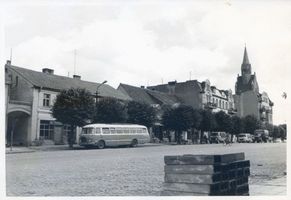 Lyck, Stadt, Kreis Lyck Lyck, Marktplatz mit Evang. Kirche Lyck, Evangelische Kirche