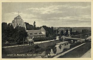Lötzen, Stadt, Kreis Lötzen Lötzen, Kanal mit Schloß und Kurhaus I Лётцен, канал с замком и курзалом, I