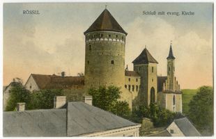 Rößel, Stadt, Kreis Rößel Rößel, Schloß mit Evang. Kirche III Рёссель, замок с евангелической церковью, III