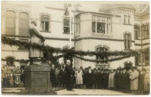 Insterburg, Stadt, Stadtkreis Insterburg Insterburg, Übergabe Standbild  Hindenburg  Инстербург, вручение статуи «Гинденбург»