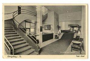 Königsberg (Pr.), Stadtkreis Königsberg Königsberg (Pr.), Park-Hotel, Empfangshalle Königsberg, Nördliche Innenstadt westlich des Schloßteiches (Tragheim)