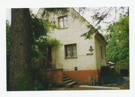 Metgethen, Ort und Bahnstation, Stadtkreis Königsberg Birkenweg 7 Metgethen, Birkenweg 7, Haus Neubert Metgethen, Häuser früher und heute
