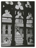 Marienburg, Westpr., Kreis Marienburg Marienburg i. Westpr., Hochschloß, Blick durch Fenster im Kreuzgang auf Hof mit Brunnen II Marienburg, Schloß