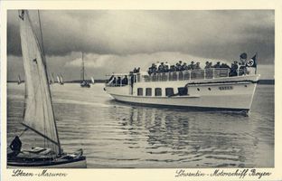 Lötzen, Stadt, Kreis Lötzen Lötzen, Löwentin - Motorschiff Boyen Masurische Seen