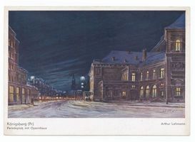 Königsberg (Pr.), Stadtkreis Königsberg Paradeplatz Königsberg, Paradeplatz mit Opernhaus bei Nacht Königsberg, Paradeplatz und Königsgarten