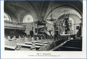 Königsberg (Pr.), Stadtkreis Königsberg Königsberg (Pr.), Tragheimer Kirche, Innenansicht Königsberg, Nördliche Innenstadt westlich des Schloßteiches (Tragheim)