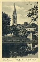 Gumbinnen, Stadt, Kreis Gumbinnen Gumbinnen, Flußpartie mit Altstädtischer Kirche VI 