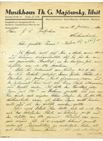 Tilsit, Stadt, Stadtkreis Tilsit Deutsche Straße Tilsit, Deutsche Straße, Brief des Musikhauses Th. G. Majöwsky I und II 