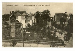 Cranz Kr. Samland, Ort, Kreis Samland Cranz Kr. Samland, Königsbergerstraße mit Villen am Bahnhof 