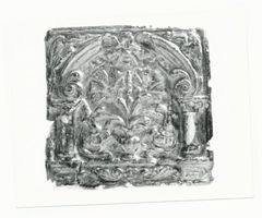 Memel, Stadt, Stadtkreis Memel Memel, Grünglasierte Kachel mit Brunnenrose ? 