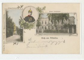 Schloßberg, Kreisstadt, Kreis Schloßberg Pillkallen Kr. Schlossberg, Kriegerdenkmal, Kaiserporträt, Landratsamt 