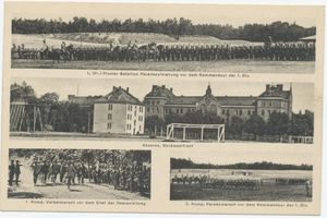 Königsberg (Pr.), Stadtkreis Königsberg Königsberg (Pr.), Kaserne des Pionierbataillons Fürst Radziwill, Paradeaufstellung des Bataillons Königsberg, Kasernen, Militärisches