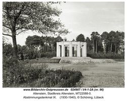 Allenstein, Stadtkreis Allenstein  Allenstein, Abstimmungsdenkmal