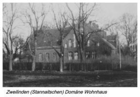 Zweilinden Kr. Gumbinnen, Kreis Gumbinnen Stanneitschen, Domäne, Wohnhaus Штаннайтшен, домен, жилой дом