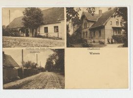 Barckhausen, Kreis Goldap Warnen, Gasthaus Franz Glass, Oberförsterei, Dorfstraße Варнен, трактир Франца Гласса, обер-лесничество, Дорфштрассе